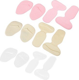 Unique Bargains Silicone Heel Support Cup Pads Orthotic Insole Plantar Care Heel Pads 12Pcs PU Clear Beige Pink