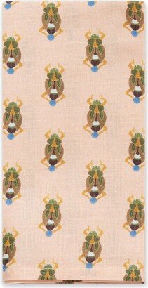 Scarab-Print Linen Napkins (Set Of 2)