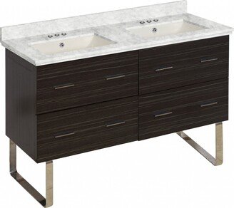 47.5-in. W Floor Mount Dawn Grey Vanity Set For 3H4-in. Drilling Bianca Carara Top Biscuit UM Sink