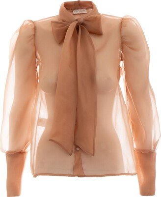 Sofia Tsereteli Organza Nude Blouse