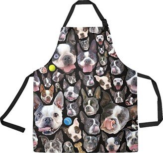 Boston Terriers Adjustable Bib Apron - Gorgeous Photographic Reproductions Custom Background Colors