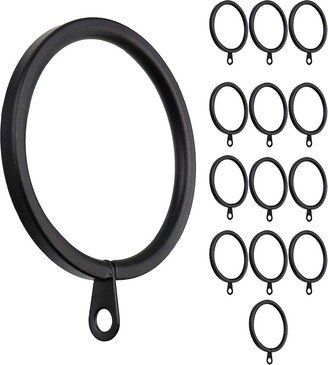 Meriville 14 Pcs 1.5-Inch Inner Diameter Metal Flat Curtain Rings With Eyelets, Fits Up To 1 1/4-Inch Rod