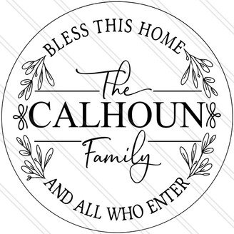 Family Name - Custom Sign Last Personalized Everyday Wreath Metal