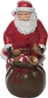 Resin 5 in. Multicolored Christmas Vintage Santa with Presents Figurine