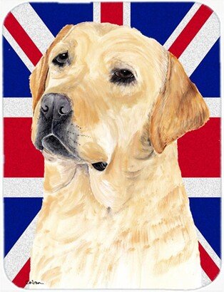 SC9833LCB Labrador With English Union Jack British Flag Glass Cutting Board