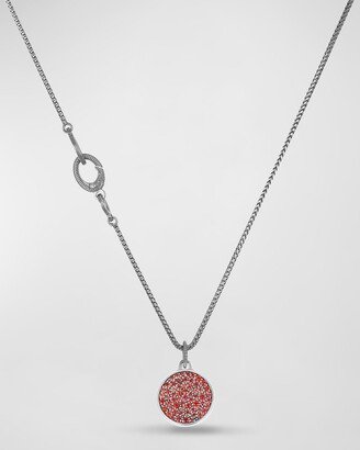 Marco Dal Maso Moneta Red Sapphire Pave Disc Pendant Necklace