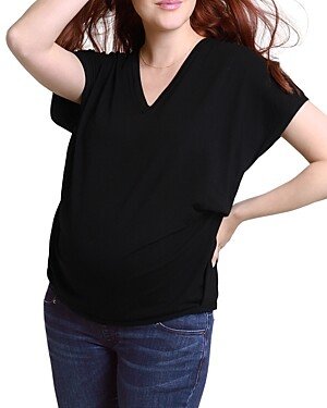 Maternity Relaxed V-Neck Short Sleeve Tee