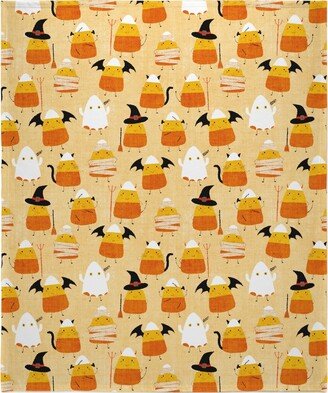 Fleece Photo Blankets: Candy Corn Characters - Multi Blanket, Sherpa, 50X60, Orange