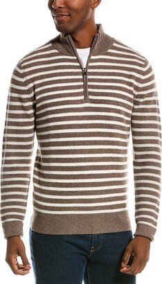 Waffle Quarter-Zip Wool & Cashmere-Blend Sweater-AA