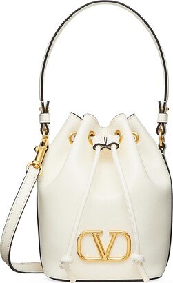 Mini Vlogo Signature Bucket Bag In Nappa Leather