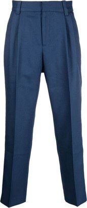 Embroidered-Logo Cropped Trousers-AA