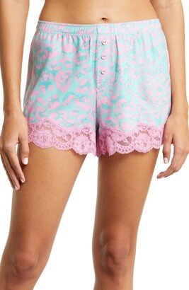 Leo Dreams Lace Trim Brushed Jersey Pajama Shorts