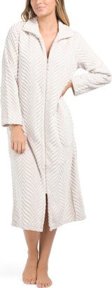 TJMAXX Zip Chevron Cozy Plush Robe