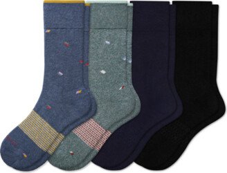 Men's Nautical Nod Calf Sock 4-Pack - Blue Botanical Multi - Large - Cotton