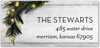 Address Labels: Rustic Foil Wreath Address Label, White, Address Label, Matte