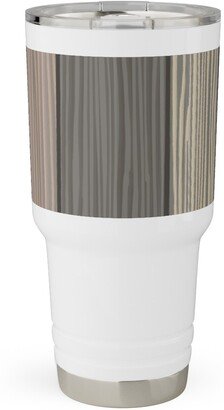 Travel Mugs: Old Wood Planks Driftwood - Brown Travel Tumbler, 30Oz, Brown