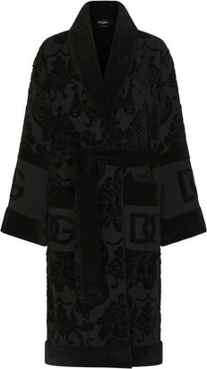 Jacquard-Logo Devoré Cotton Robe