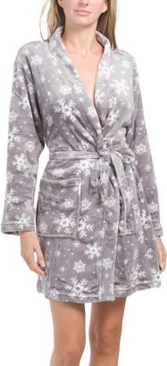 TJMAXX Plush Snowflake Wrap Short Robe For Women