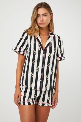 Striped Banana Shirt & Shorts Pajama Set