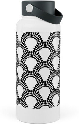 Photo Water Bottles: Scallops - Black And White Stainless Steel Wide Mouth Water Bottle, 30Oz, Wide Mouth, Black