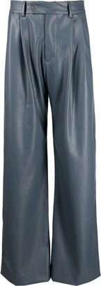 Pleat-Detail Wide-Leg Trousers-AB