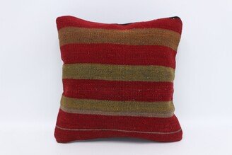 Throw Pillow Cover, Home Decor Pillow, Kilim Covers, Red Case, Striped Cushion Monogrammed 3556