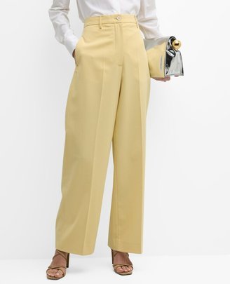 High-Rise Wide-Leg Techno Trousers