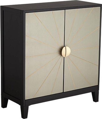 55 Downing Street Hermes 35 1/4 Wide Gray and Gold Wooden 2-Door Cabinet