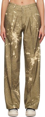 Khaki Wide-Leg Trousers