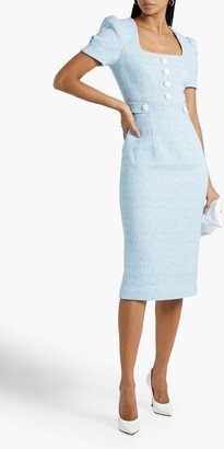 Charlene embellished bouclé-tweed midi dress