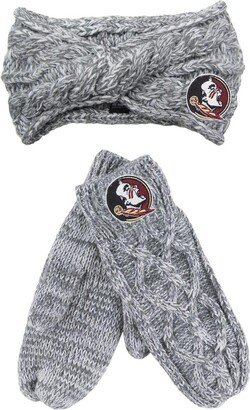 Men's and Women's ZooZatz Gray Florida State Seminoles Headband and Mittens Set