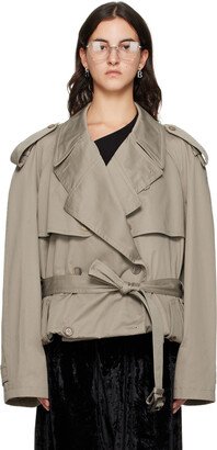 Beige Folded Trench Coat