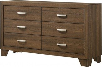 59 Oak Manufactured Wood Six Drawer Double Dresser