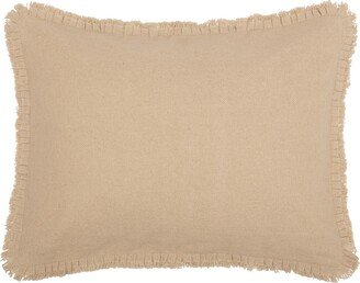 Burlap Vintage Standard Sham w/ Fringed Ruffle 21x27