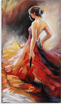 Flamenco Mixed Media Iron Hand Painted Dimensional Wall Art