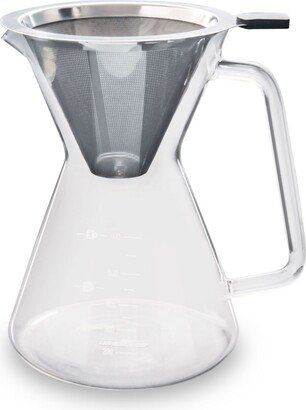 London Sip Glass Pour Over Carafe with Reusable Filter, 600ml