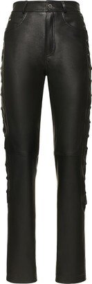 Leather pants w/ lace-up sides