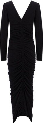 V-Neck Evening Ruched Dress