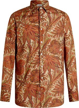 Botanical-Print Cotton Shirt