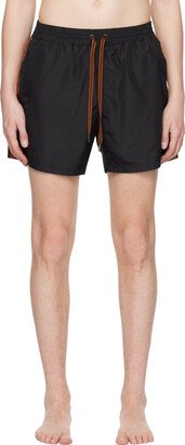 Black Paneled Swim Shorts-AA