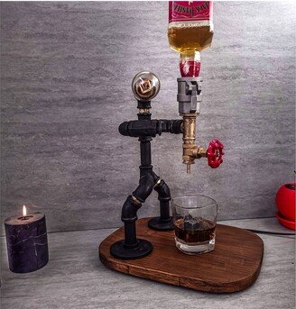 Alcohol Holder, Bourbon Dispenser, Shot Whiskey Decanter, Jack Daniels Dispenser, Steampunk Industrial Liquor Decanter