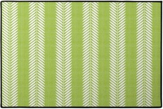 Door Mats: Laurel Leaf Stripe Door Mat, Green