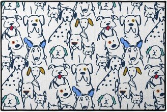 Door Mats: Color Pop Doodle Dogs Door Mat, Multicolor