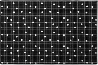 Door Mats: Dot Line - Black And White Door Mat, Black