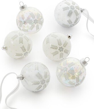 Northern Lights Snowflake Ball Ornaments, Set of 6, Created for Macy's