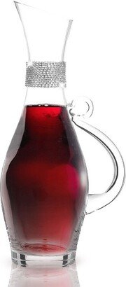 Berkware Elegant Large Wine Decanter with Dazzling Rhinestone Design - 40oz (Silver)