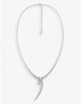 Womens Silver Drop Hook Sterling Silver Necklace