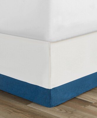 Closeout! Colorblock Tailored Bed Skirt, Queen - Navy, White