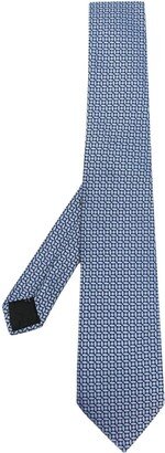 Patterned-Jacquard Silk Tie-AF