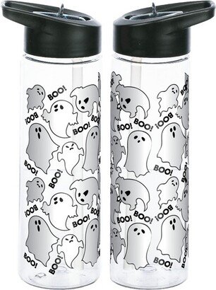 Boo! Ghosts All Over Pattern Transparent 24 Ounce BPA-Free Uv Tritan Plastic Water Bottle